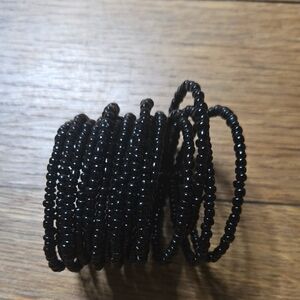 Coiled Black Seed Bead Bracelet - Women Jewelry